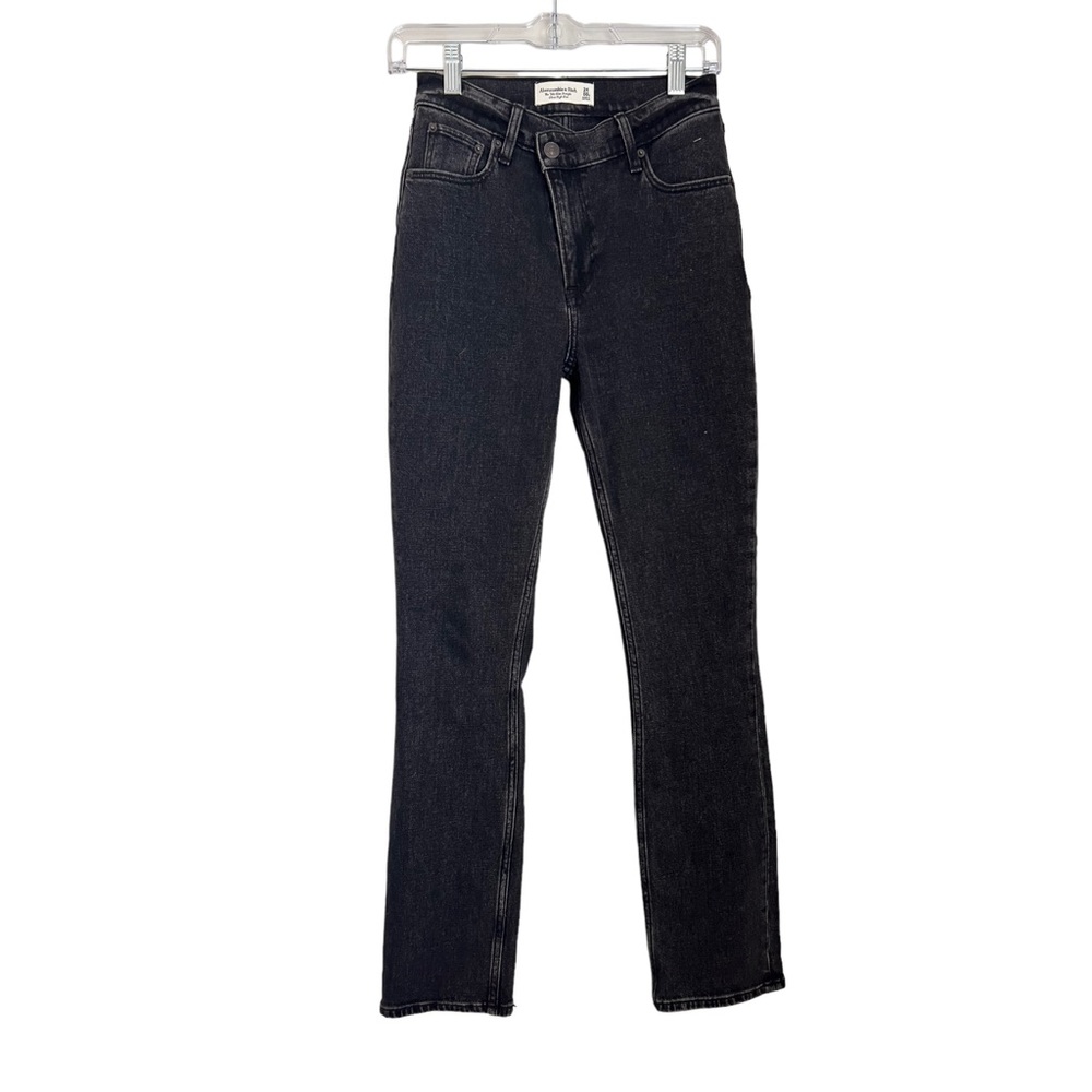 Abercrombie The 90’s Slim Straight Ultra High Rise Black Jeans 00S